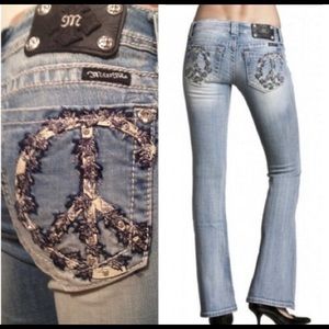 Only Worn Once - Miss Me “Peace” Flare Jeans!